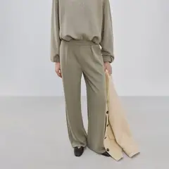 MANGO - Pantalón Wide Leg Tiro Alto Mujer