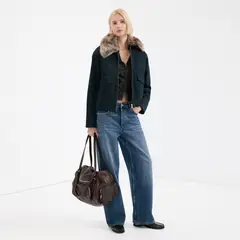 MANGO - Jean Baggy Tiro Alto Mujer