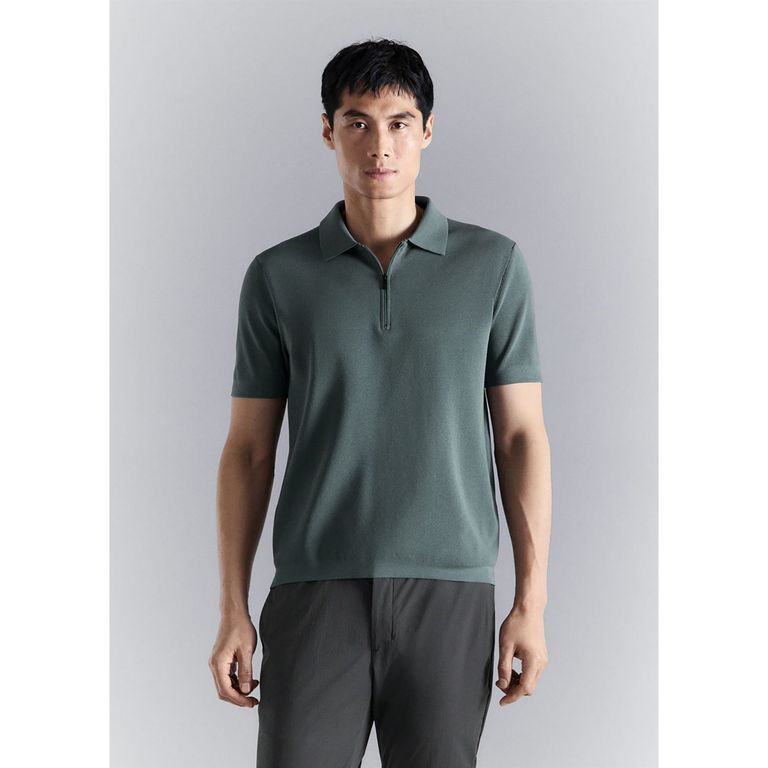 Polo Half Zipper Cuello Camisero Hombre