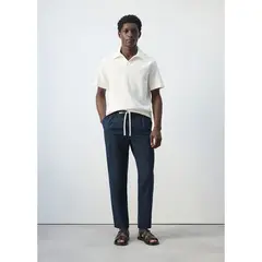 MANGO - Pantalón Algodón Slim fit Cropped Hombre