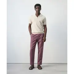 MANGO - Pantalón Algodón Slim fit Cropped Hombre
