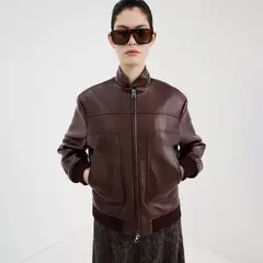 MANGO - Casaca Efecto Piel Mujer