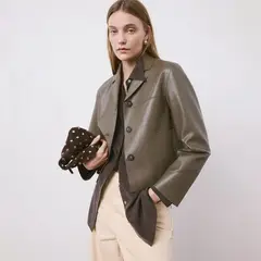 MANGO - Casaca Efecto Piel Mujer