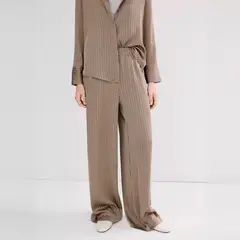 MANGO - Pantalón Straight Tiro Alto Mujer
