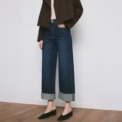 MANGO - Jean Wide Leg Tiro Medio Mujer