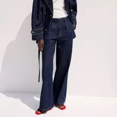 MANGO - Pantalón Wide Leg Tiro Medio Mujer