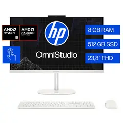HP - All in One OmniStudio Ryzen 5 8GB RAM 512GB SSD pantalla táctil 23.8"