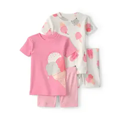 CARTERS - Pijama 4 Piezas Bebé Niña Algodón