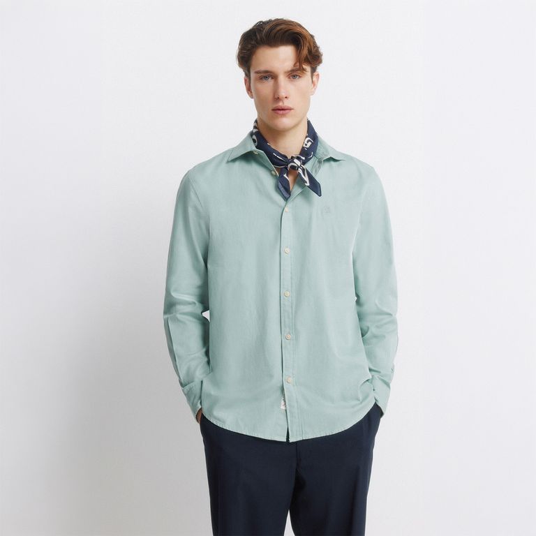 Camisa 100% Algodón Regular Fit Manga Larga Hombre