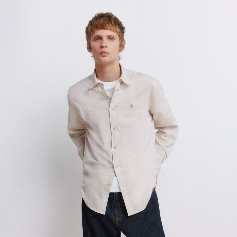 Camisa 100% Algodón Regular Fit Manga Larga Hombre