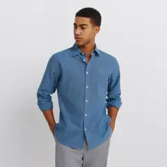 SPRINGFIELD - Camisa Algodón Regular Fit Manga Larga Hombre