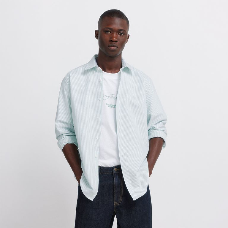 Camisa Algodón Regular Fit Manga Larga Hombre