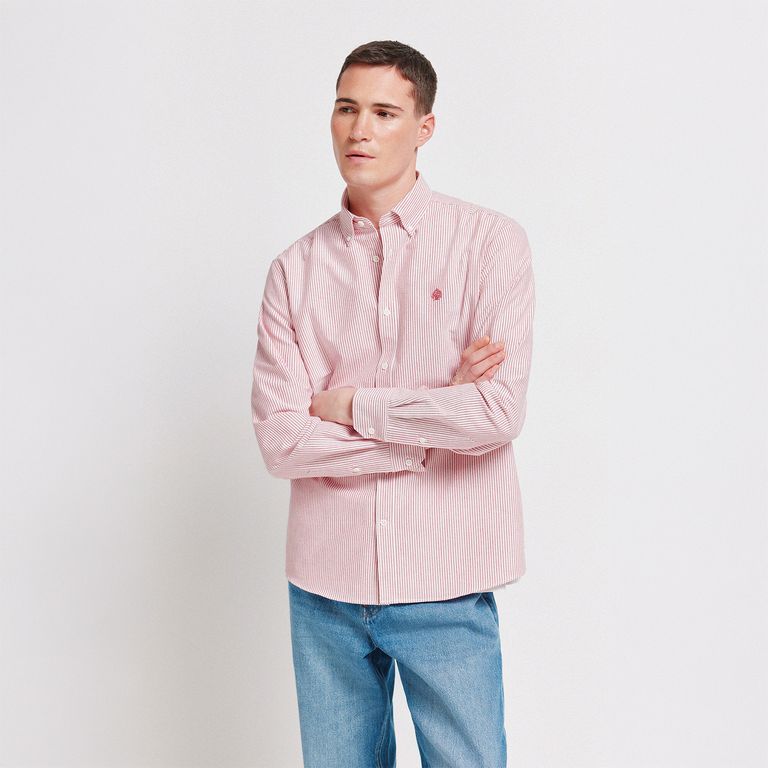 Camisa Algodón Regular Fit Manga Larga Hombre
