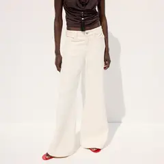 MANGO - Jean Flare Tiro Medio Mujer