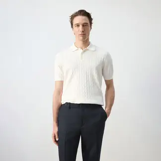 MANGO - Polo 100% Algodón Punto Trenzado Hombre