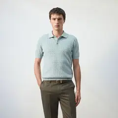HE - Polo 100% Algodón Punto Trenzado Hombre Mango