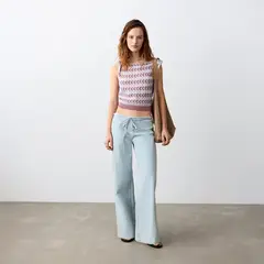 MANGO TEEN - Jean Wide Leg Tiro Bajo Mujer
