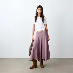 MANGO TEEN - Falda Midi Mujer