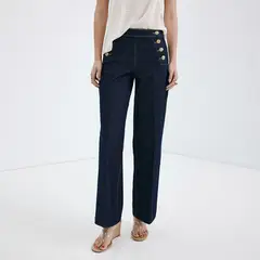 MANGO - Jean Wide Leg Tiro Alto Mujer