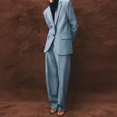 MANGO - Pantalón Straight Tiro Medio Mujer