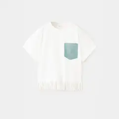 MANGO KIDS - Polo Niña Manga Corta Algodón Flecos