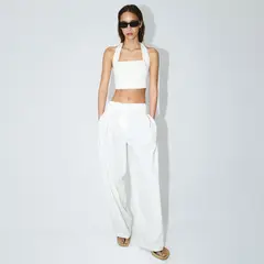 MANGO - Pantalón Recto Tiro Medio Mujer