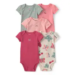 CARTERS - Body Bebé Niña Pack X5 Algodón
