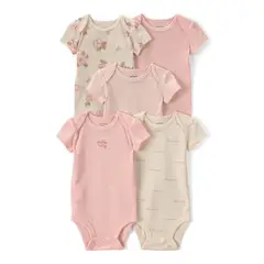 CARTERS - Body Bebé Niña Pack X5 Algodón