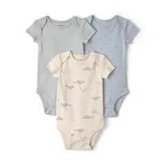 CARTERS - Body Bebé Niño Pack X3 Algodón