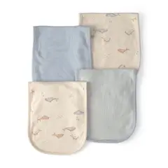 CARTERS - Babero Bebé Niño Pack X4 Algodón