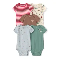 CARTERS - Body Bebé Niño Pack X5 Algodón