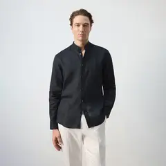 MANGO - Camisa Regular Fit Cuello Mao Hombre