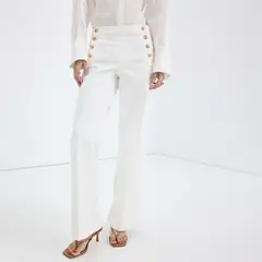 MANGO - Jean Wide Leg Tiro Alto Mujer