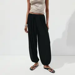 MANGO - Pantalón Balloon Tiro Medio Mujer