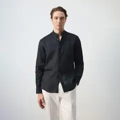 MANGO - Camisa Regular Fit Cuello Mao Hombre