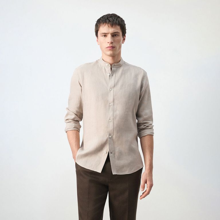 Camisa Regular Fit Cuello Mao Hombre