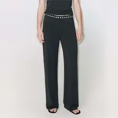 MANGO - Pantalón Straight Tiro Bajo Mujer