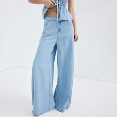 MANGO - Jean Wide Leg Tiro Medio Mujer