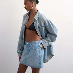 TOPSHOP - Falda Denim Mujer