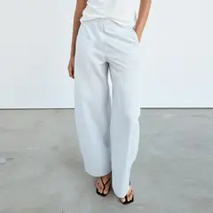 MANGO - Pantalón Straight Tiro Bajo Mujer