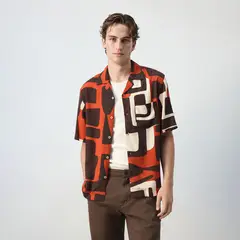 MANGO - Camisa Estampada Viscosa Hombre