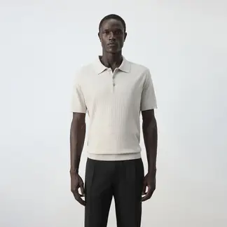 MANGO - Polo punto fino canalé Hombre