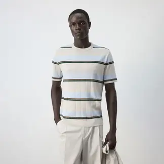 MANGO - Polo Algodón Punto Rayas Hombre