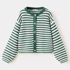 MANGO KIDS - Cárdigan Bebé Niña Algodón Tejido Rayas
