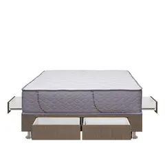 FORLI - Cama Capella 2 Plz Con 4 Cajones + 2 Almohadas + Protector