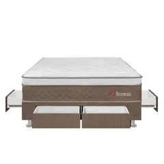 FORLI - Cama Boreal Pocket 2 Plz Con 4 Cajones + 2 Almohadas + Protector