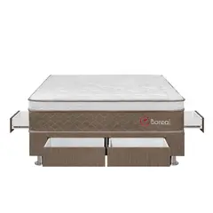 FORLI - Cama Boreal Pocket Quuen Con 4 Cajones + 2 Almohadas + Protector