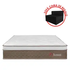 FORLI - Colchón Boreal Pocket SS Queen + 02 Almohada Visco + Protector + Sofá Cama