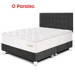 PARAISO - Dormitorio Royal Elizabeth King Charcoal + 2 Almohadas Viscoelásticas + Protector