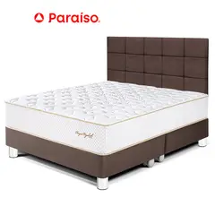 PARAISO - Dormitorio Royal Elizabeth Blocks Queen Chocolate + 2 Almohadas Viscoelásticas